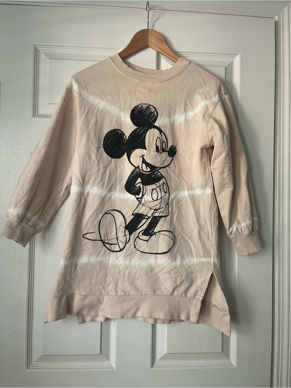Zara Cream Pullover with Black Mickey Sketch